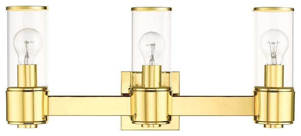 Livex Lighting Quincy 3-Light Polished Brass Vanity Sconce