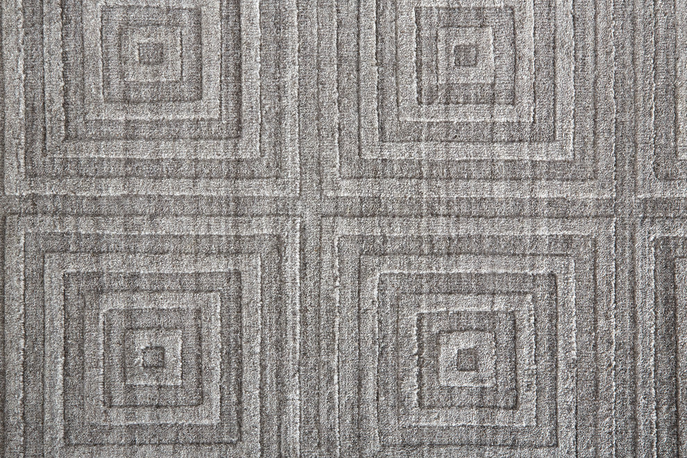 Weave & Wander Tatem Minimal Viscose Rug, Beige/Gray, 5' x 8' Rug