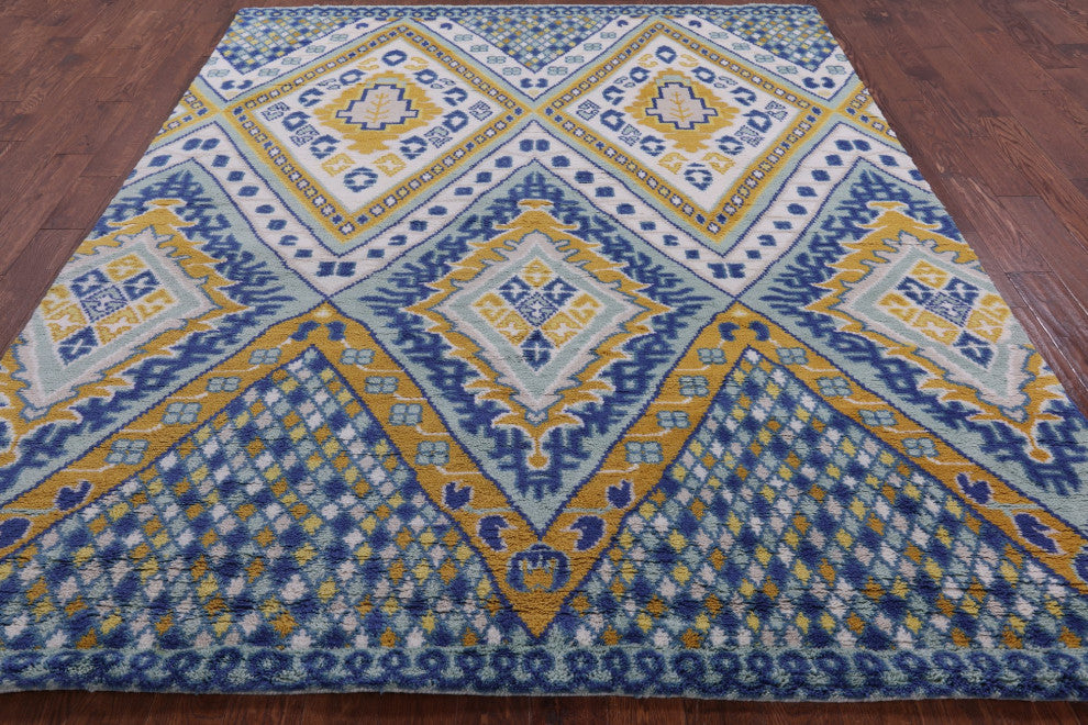 8' 1" X 9' 11" Moroccan Hand-Knotted Wool Rug Q9284