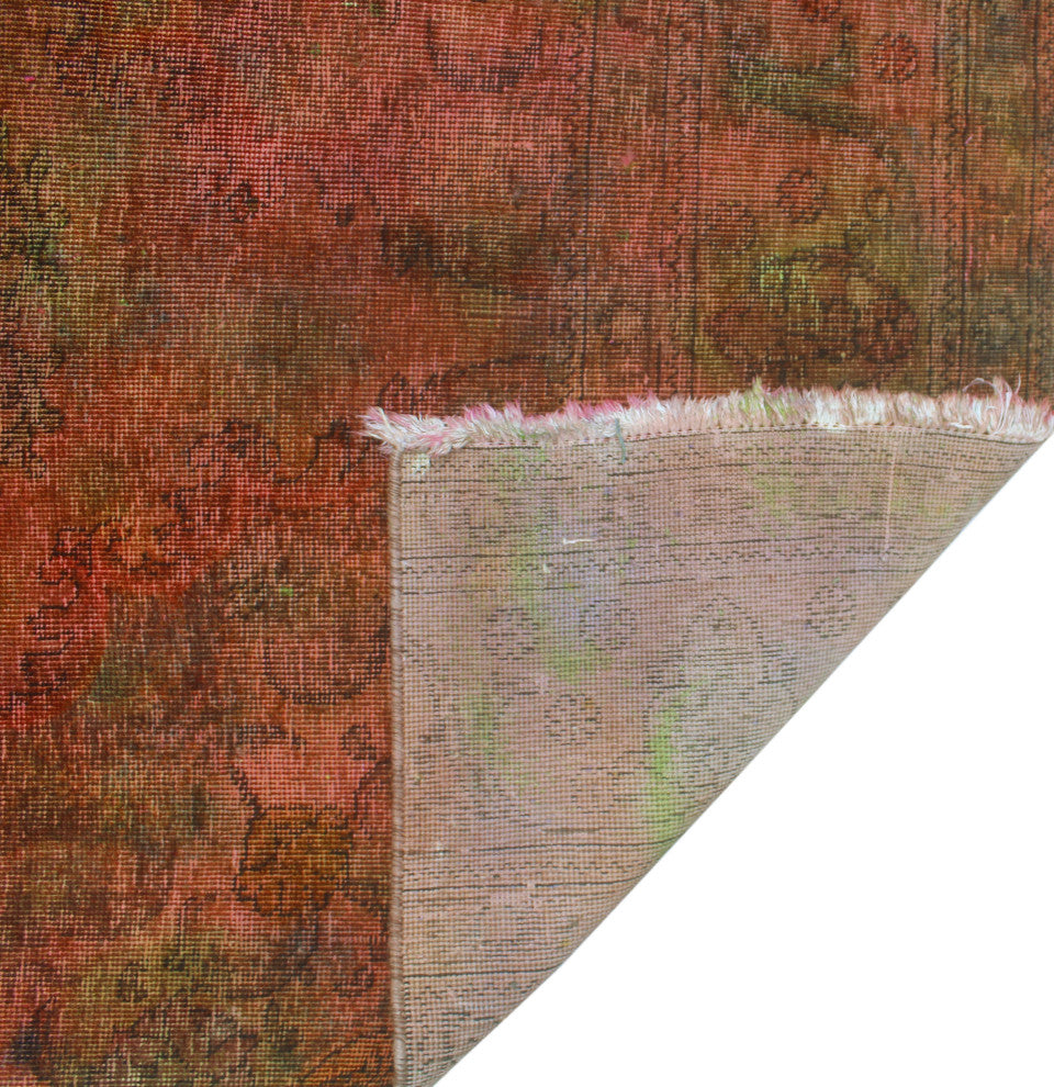 Vintage Distressed Rainbow-dyed Ayan Orange Rug