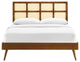 Sidney Cane and Wood King Platform Bed With Splayed Legs Walnut