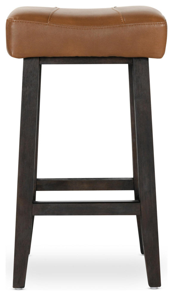 Laurie Backless Counterstool 26", Caramel, Dark Brown Legs