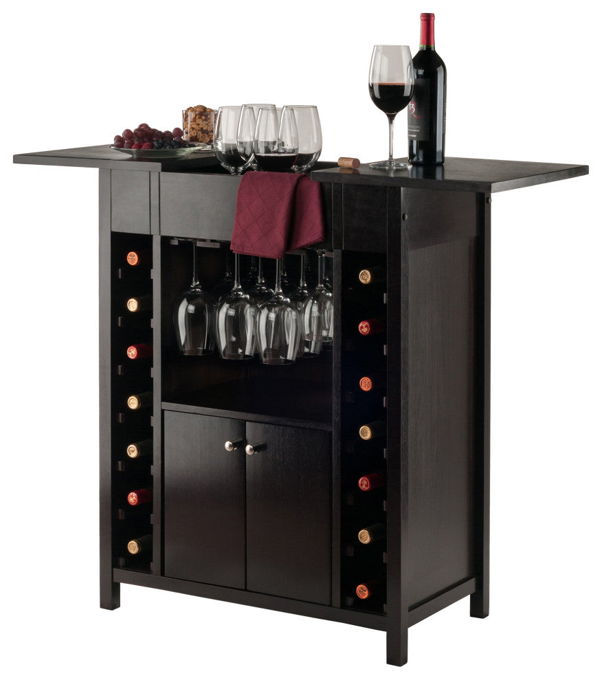 Yukon Wine Cabinet, Expandable Top, Espresso