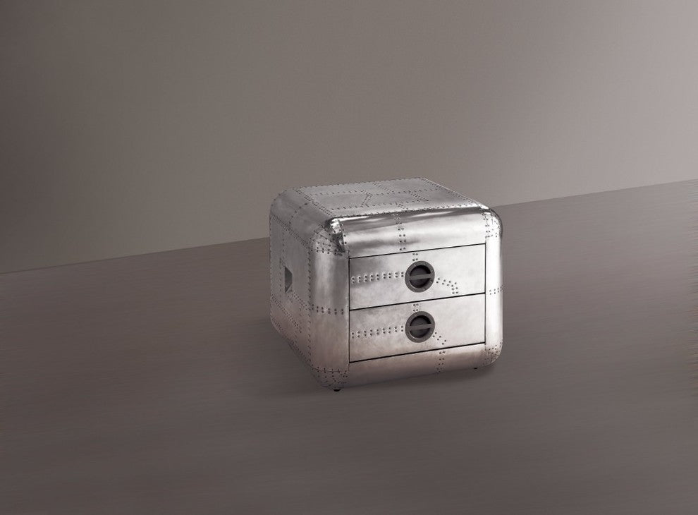 Benzara BM154569 Contemporary Style End Table, Aluminum