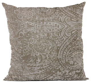 Plutus Brown Natural Leaf Jacquard Luxury Throw Pillow, 18"x18"