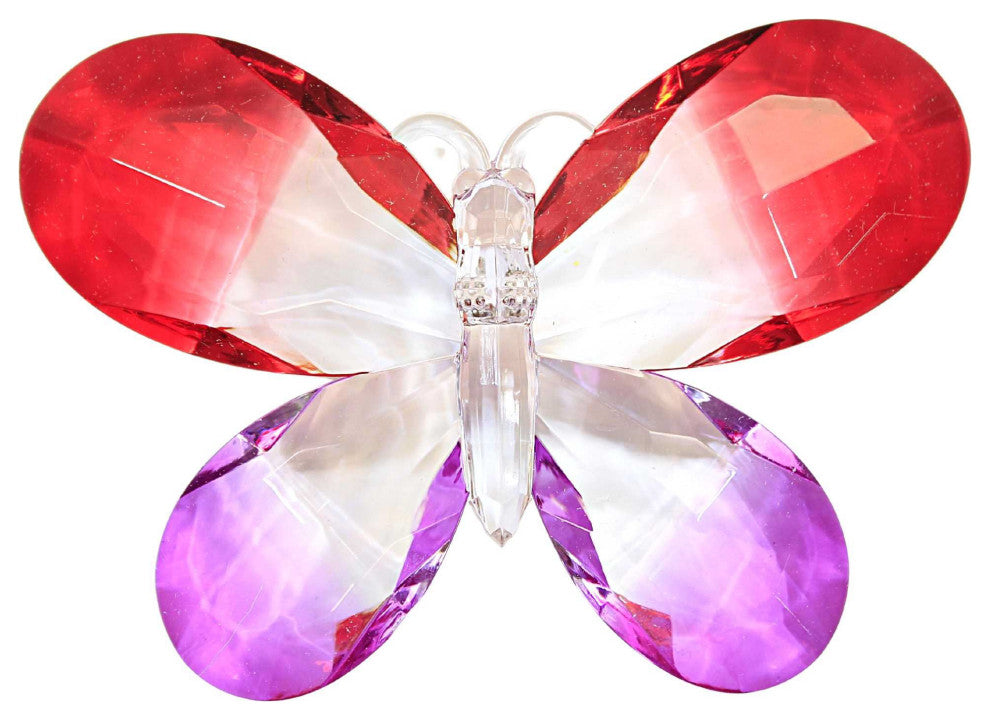 Crystal Expressions Colorful Butterfly Acrylic Faceted Suncatcher Acry328 Red