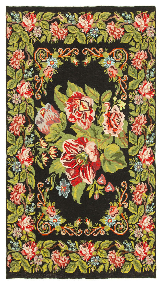 Rug N Carpet - Handmade Moldovian 5' 8'' x 10' 2'' Vintage Floral Kilim Rug