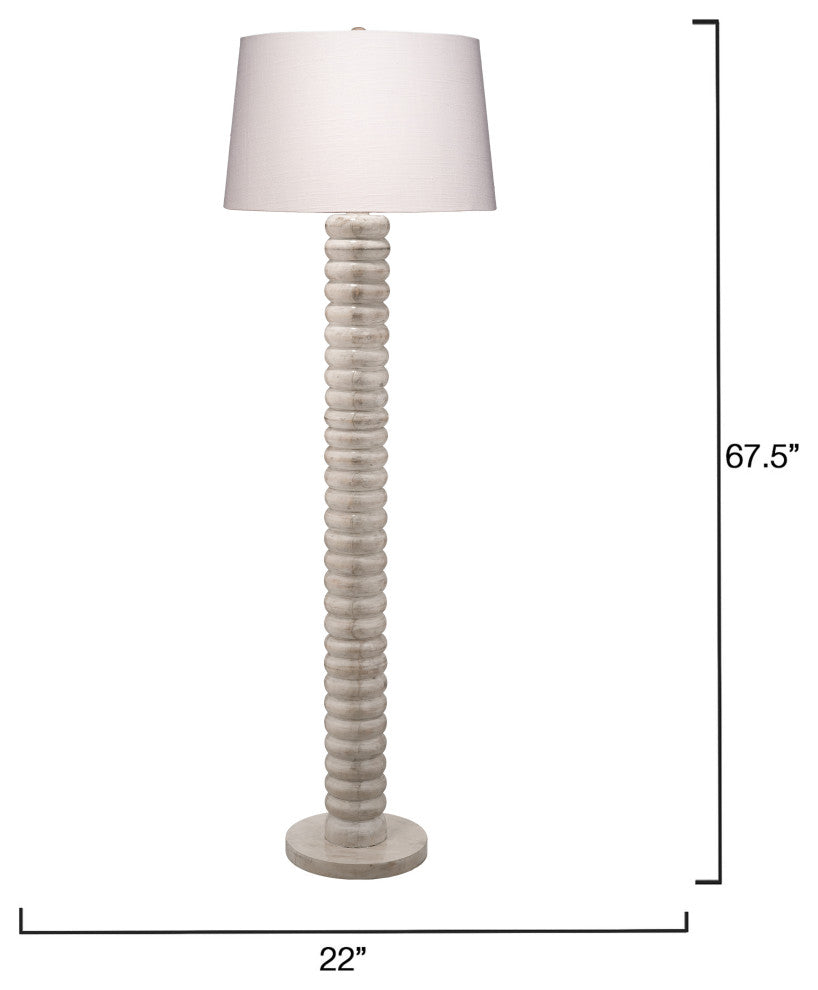 Abacus Mango Wood Floor Lamp With Polyester Linen Shade