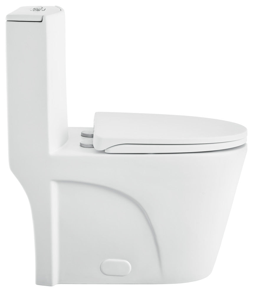 St. Tropez Elongated Toilet, Dual Vortex Flush, Matte White