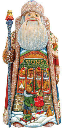 Wishes Santa, Woodcarved Figurine