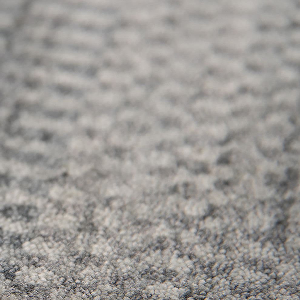 Rufina Handmade Wool Blend Area Rug, Silver, 2'x3'