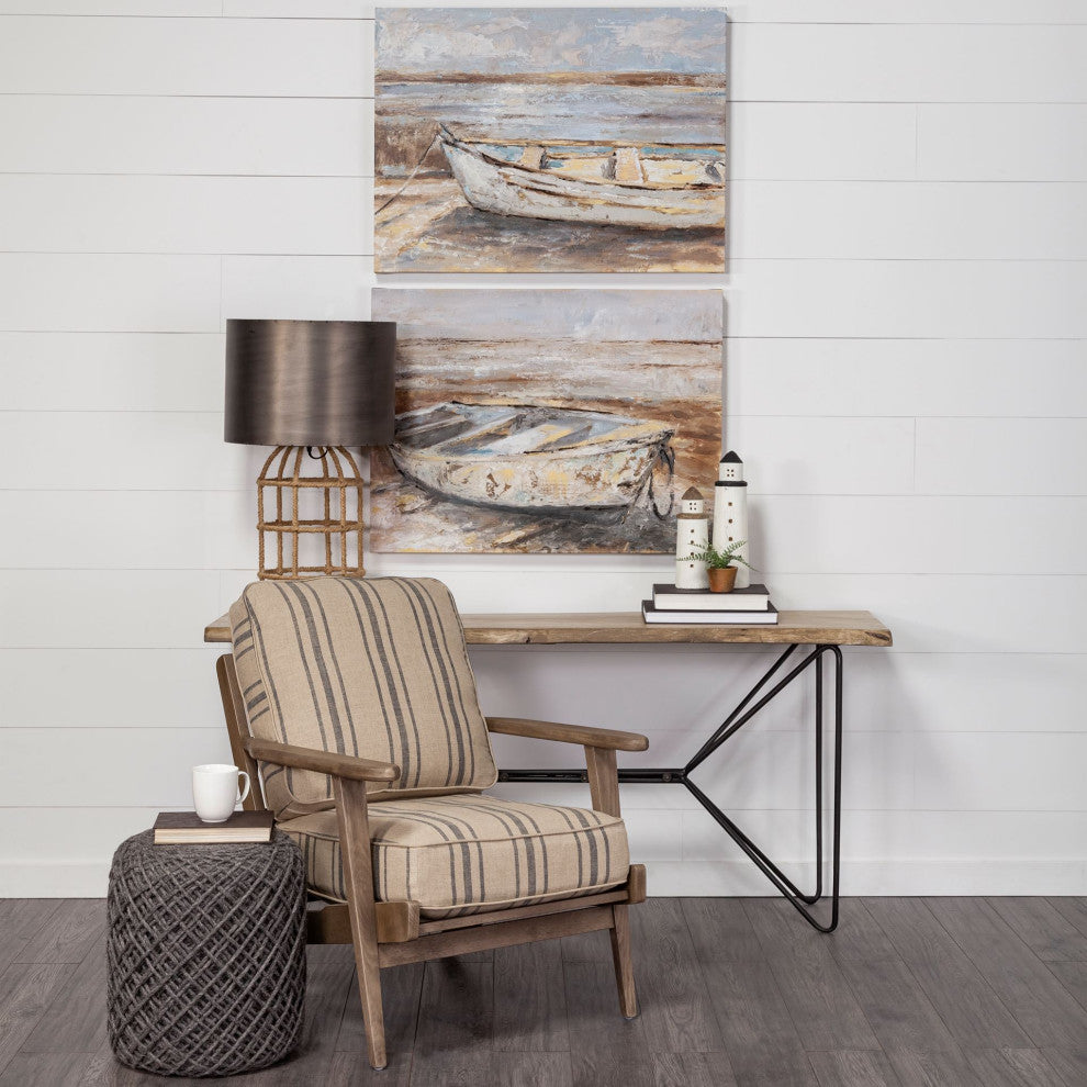 Abner, Small, 3Lx3W White Wooden Coastal Lighthouse