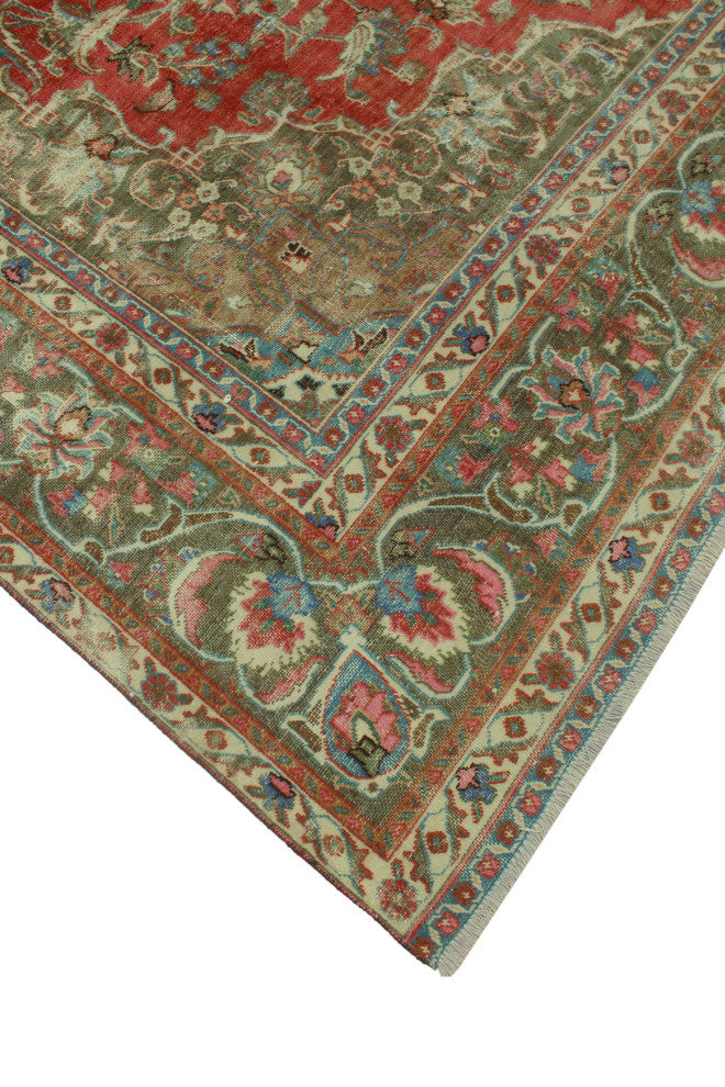 Vintage Distressed Markell Red Rug