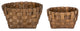 Basket, 2-Piece Set, 8.5"Lx4.5"H, 11"Lx5.5"H Wood