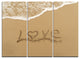 "Love Written on Sandy Seashore" Metal Wall Art, 3 Panels, 36"x28"