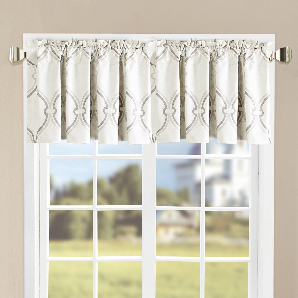 Marisol 2 Piece Valance Set, Grey, 2 Piece, 60"x18"