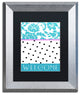 Color Bakery 'Teal Dots' Matted Framed Art, Silver Frame, Black Mat, 11x14