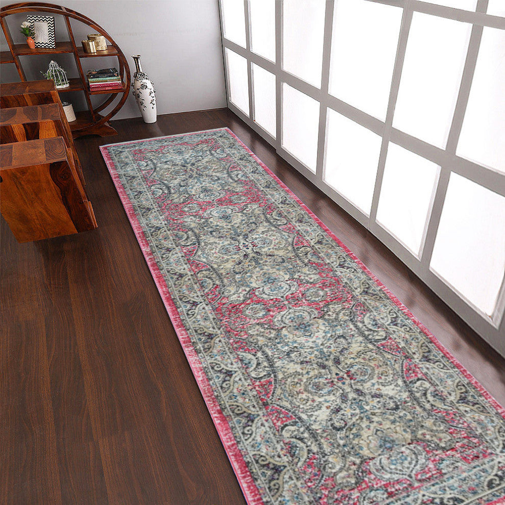 MACHINE MADE POLYESTER AREA RUGS  -Black Red Color, Oriental ,Living room rugs