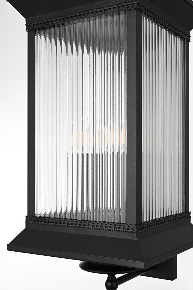 Home Living 12" Outdoor Wall Sconce, Black