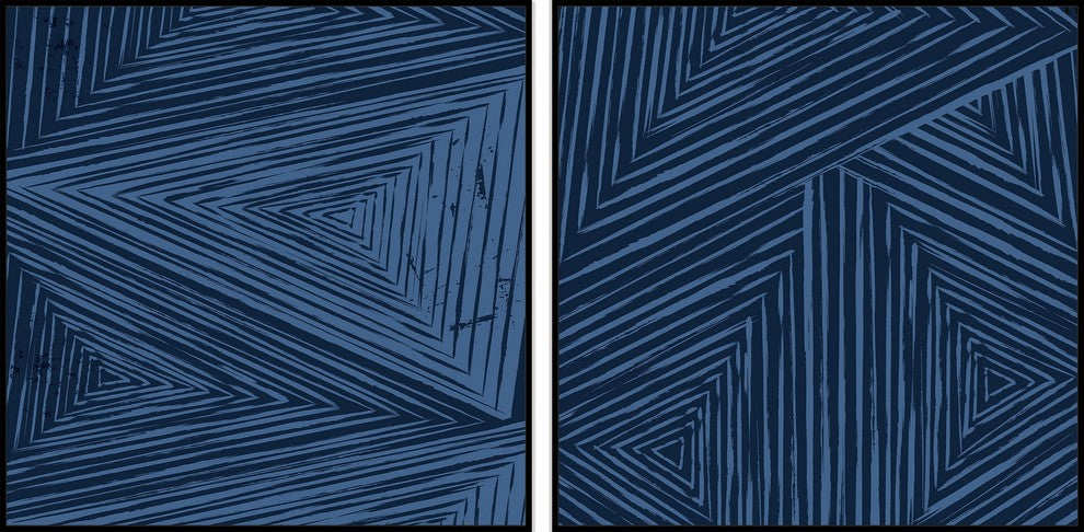 Triangular Patterns Diptych, 48x24