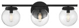 3-Light Bathroom Vanity Light, Matte Black