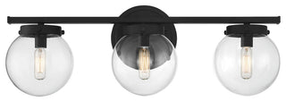 3-Light Bathroom Vanity Light, Matte Black