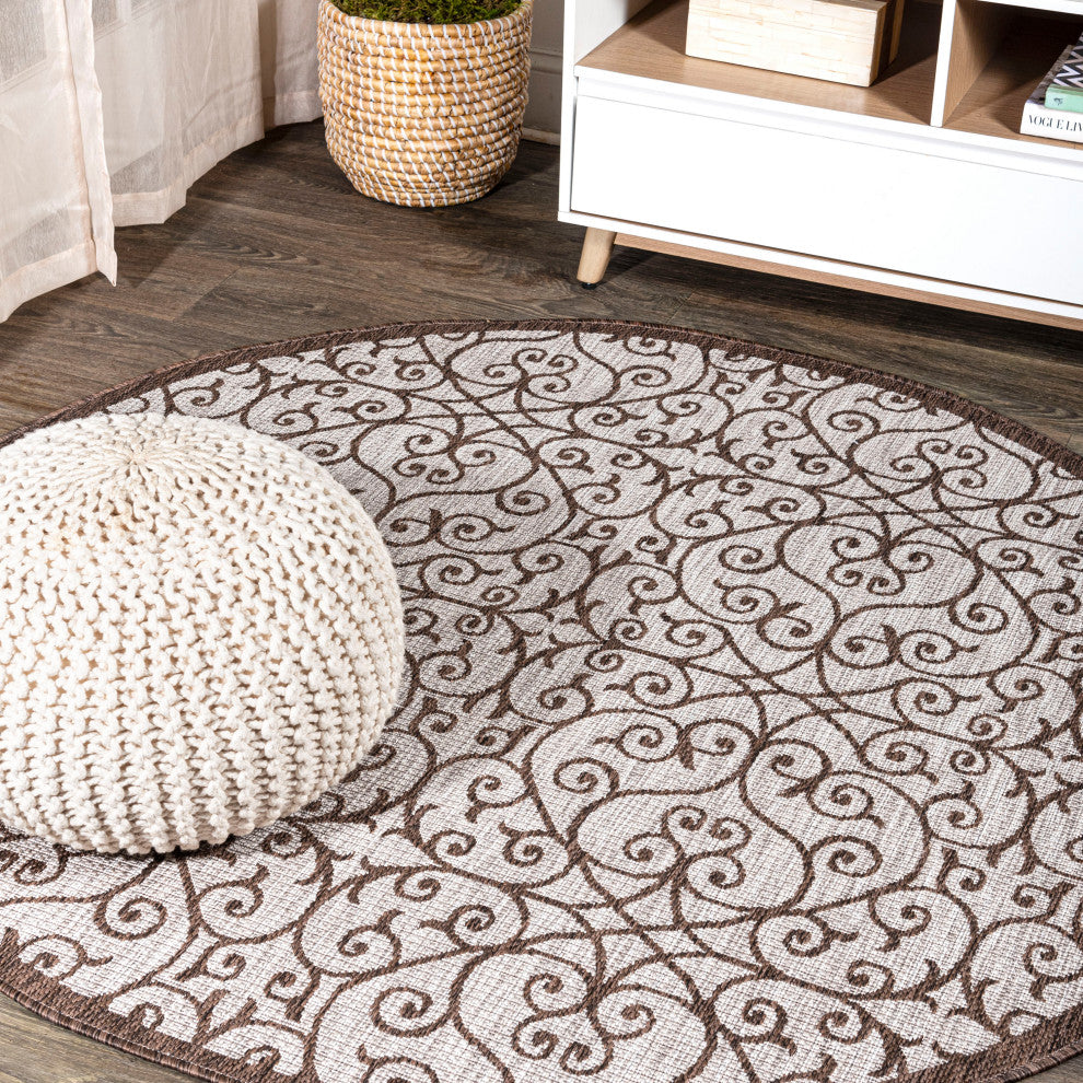 Madrid Vintage Filigree Textured Weave Indoor/Outdoor Area Rug