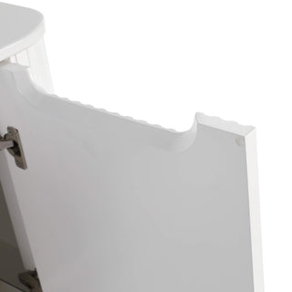 Caskvalley Bath Vanity, Straight Fluted Design Sink Included, White, 24"