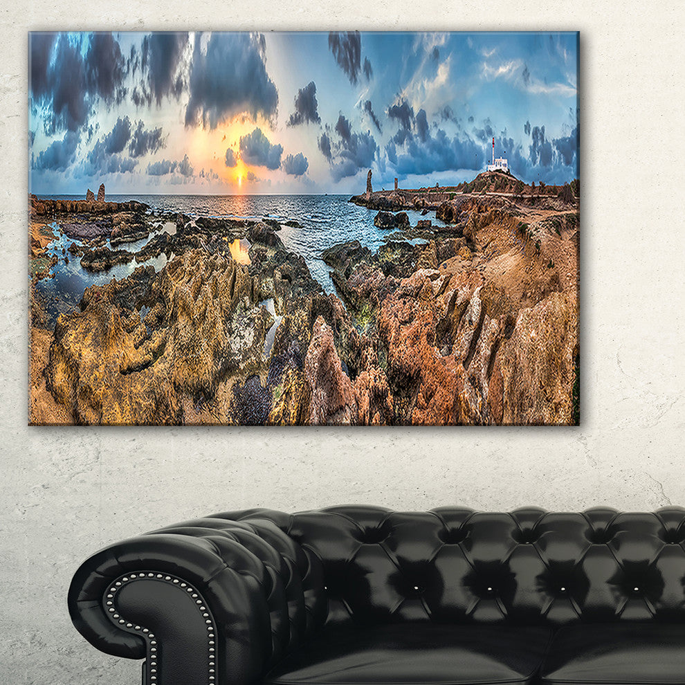 "Rocky With Historic Ruins Evening" Landscape Wall Art, 40"x30"