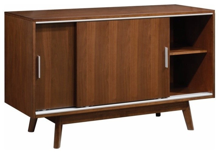 Wooden Modern Server With Inside Shelf, Walnut