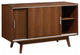 Wooden Modern Server With Inside Shelf, Walnut
