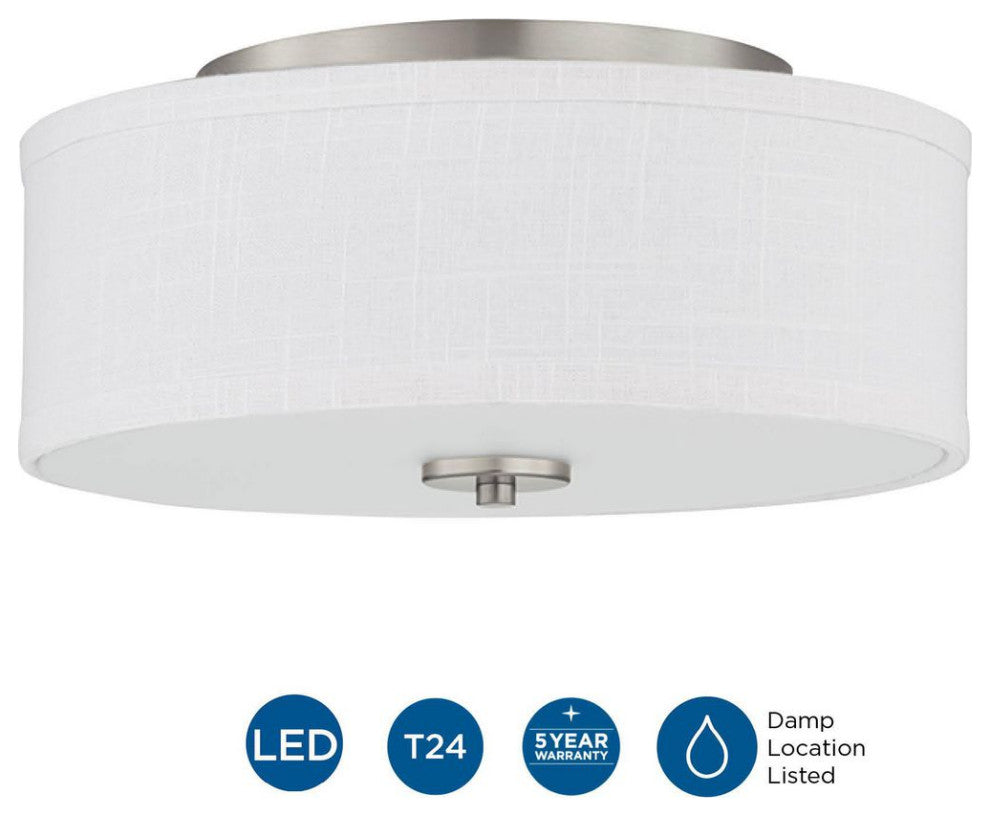 Inspire LED Collection 1-Light LED Flush Mount, Brushed Nickel