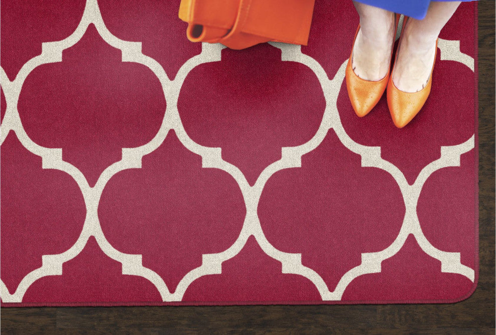 Flagship Carpets FA1377-34FS 6x9 Trellis Red Rug
