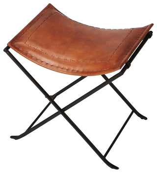 Melton Brown Leather Stool, 3722344