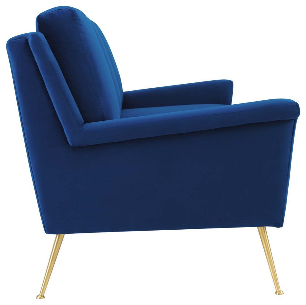 Chesapeake Performance Velvet Sofa-Gold Navy