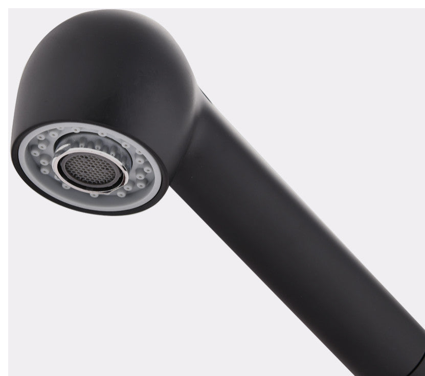 Givingtree Brass Single Handle Pull Out Kitchen Faucet Matte Black