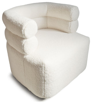 White Faux Sheep Jolla Swivel Chair