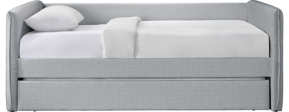 Colton Linen Textured Fabric Upholstered Daybed, Gray