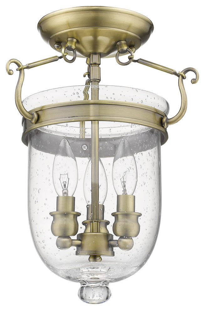 Jefferson Ceiling Mount, Antique Brass