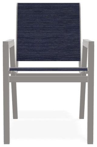 Bazza Sling Stackable Outdoor Dining Chair, Collect Indigo/Warm Gray