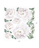 Peony Flowers Vinyl Wall Sticker, White