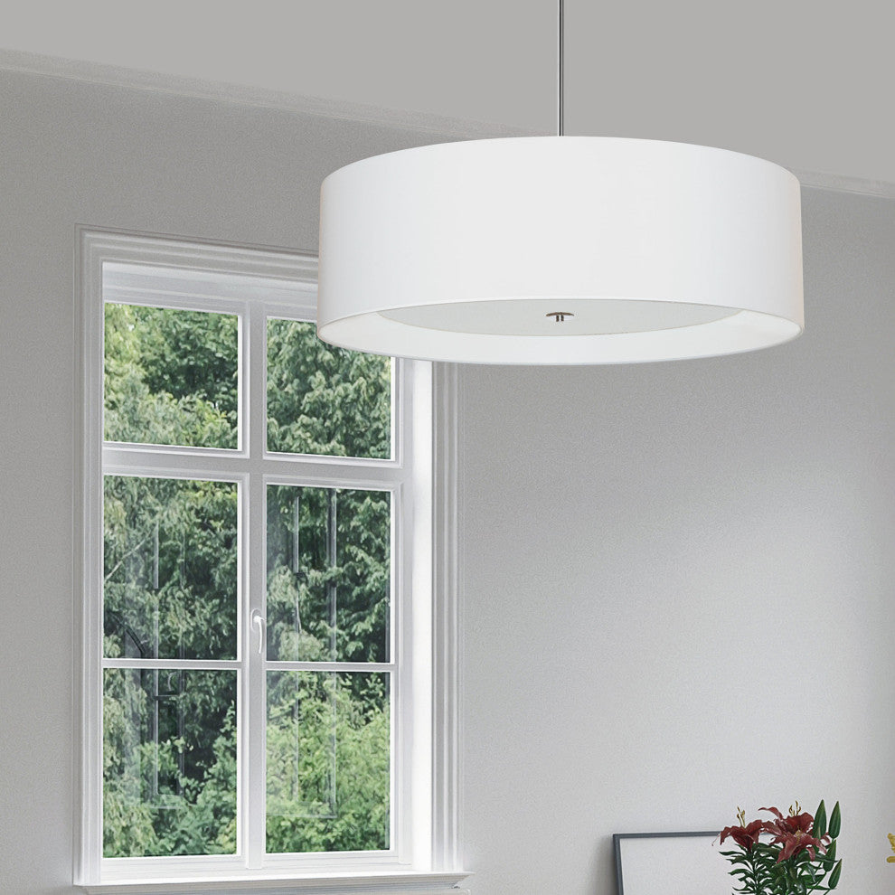 4-Light Helena Pendant Polished Chrome, White With White Diffuser