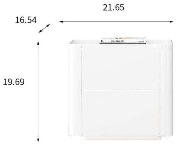 Modern Night Stand with Human Induction Atmosphere Lamp, White, Includes Wireless Charging