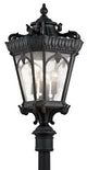 Outdoor Post Mount 4-Light, Textured Black