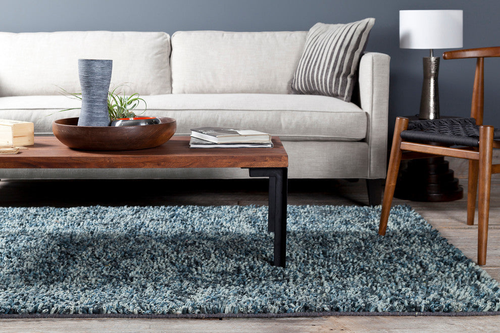 Ambiance Contemporary Area Rug, Blue Gray, 9''x13'' Rectangle