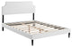 Modway Laura Queen Vinyl Platform Bed With Round Tapered Legs, White