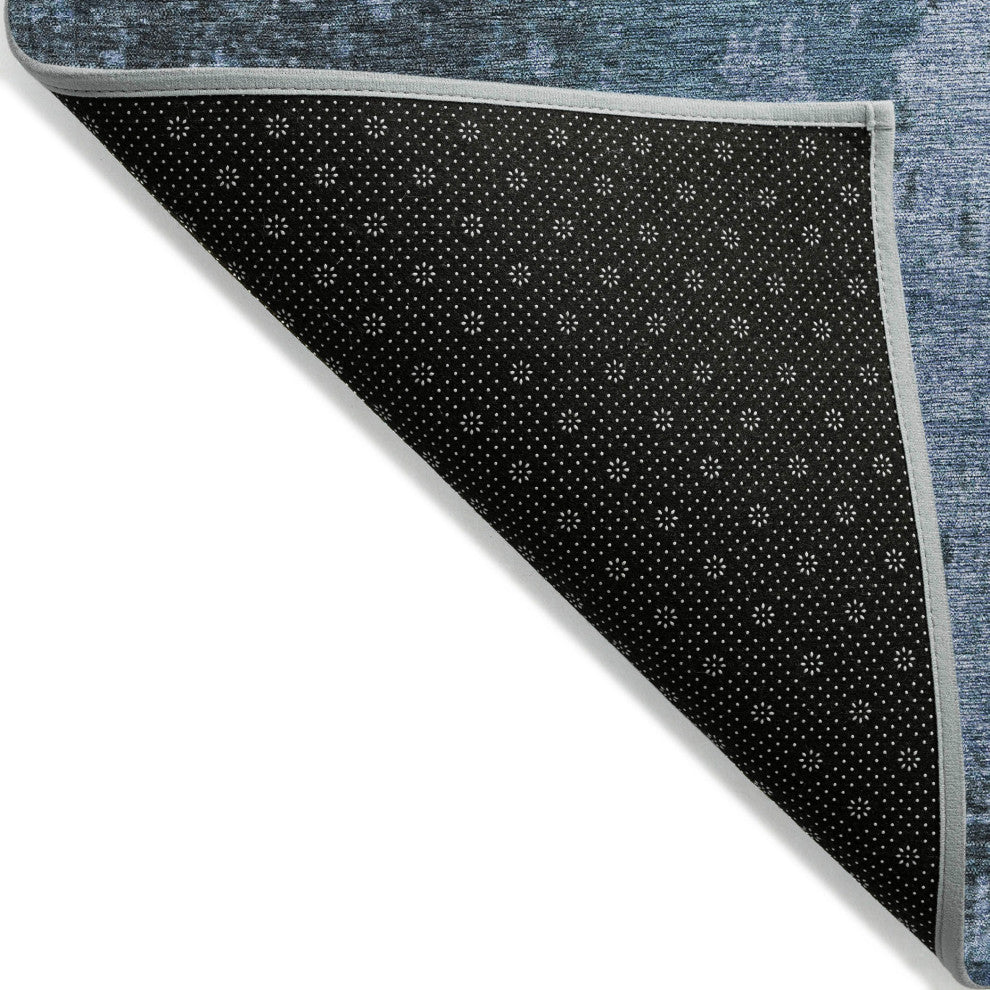 Machine Washable Indoor/Outdoor Chantille ACN1912 Blue 5' x 7'6" Rug