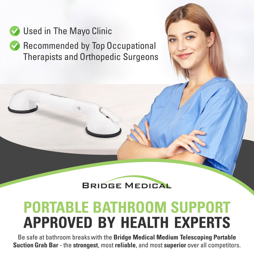 Telescoping Portable Suction Grab Bar, Medium