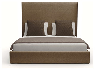 Nativa Interiors Moyra Plain Bed, Brown, Queen, Headboard: Medium