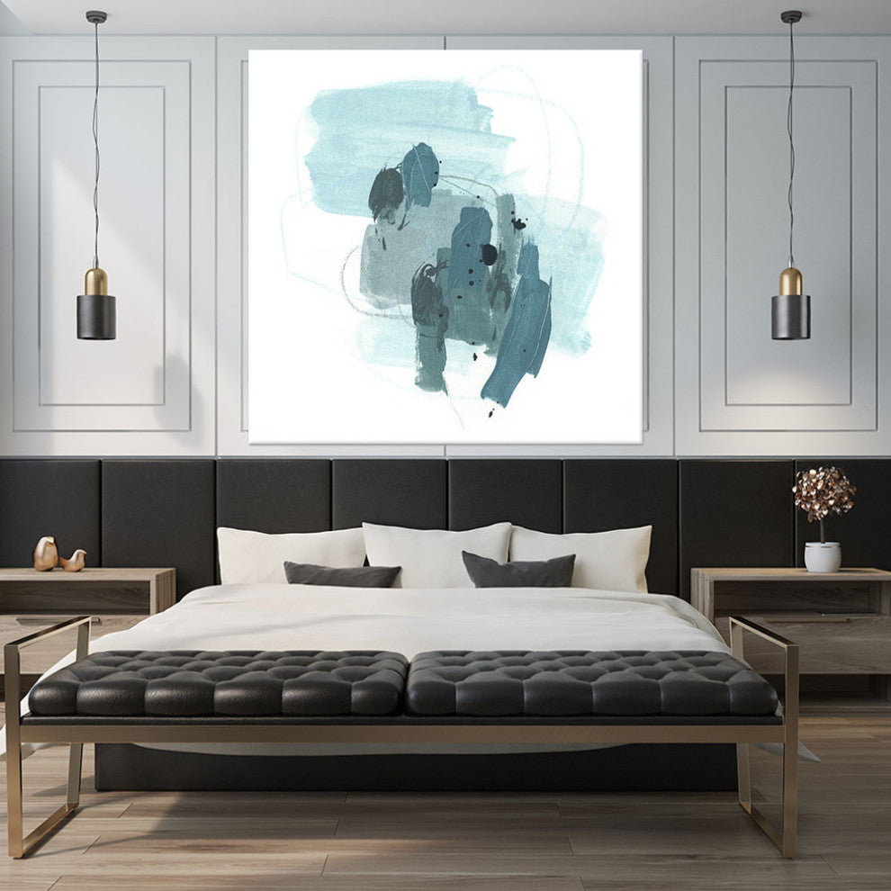 "Aqua Stellar I" Fine Art Giant Canvas Print, 54"x54"